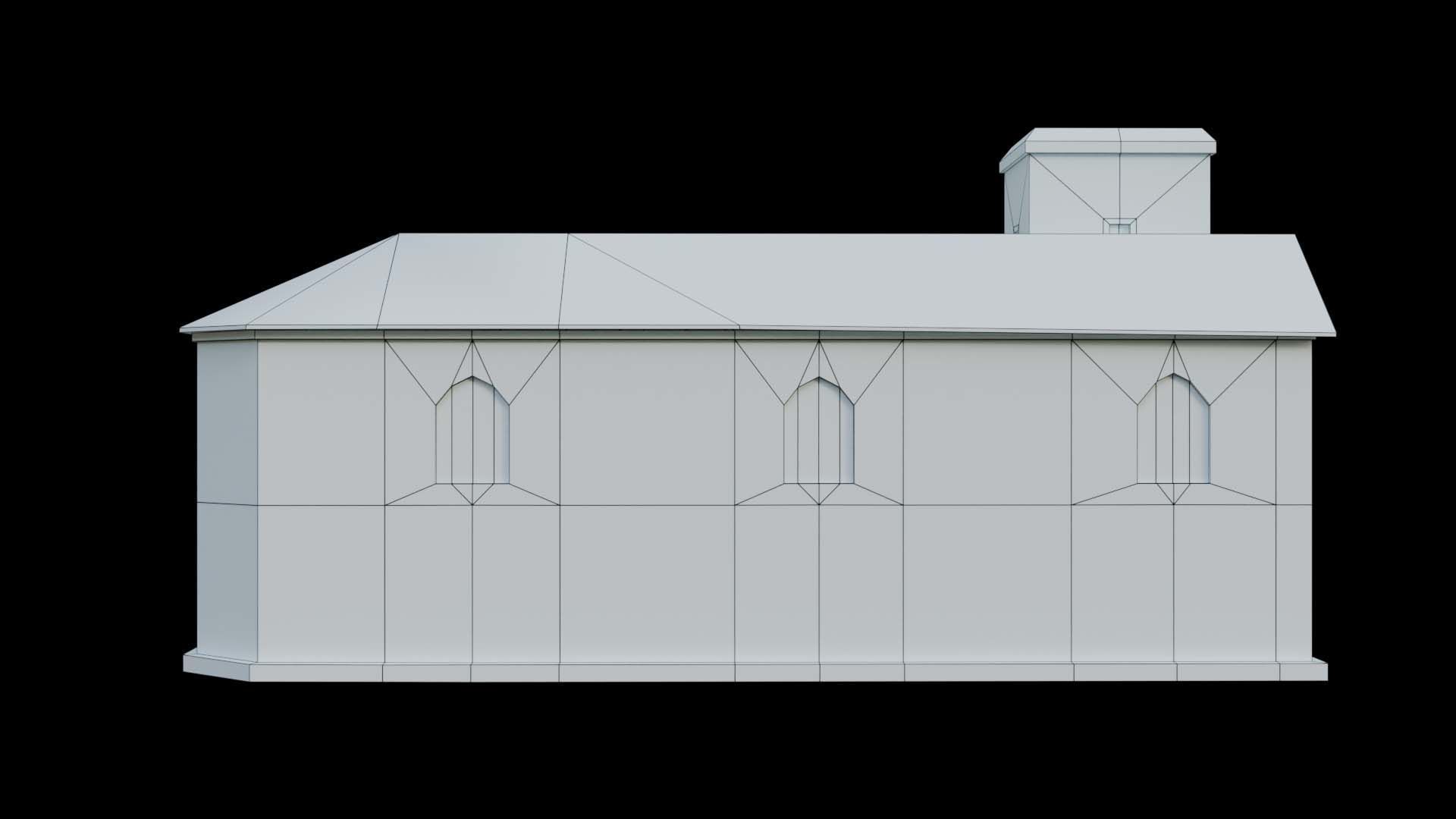 Suburban building 1 Low-poly 3D model_12