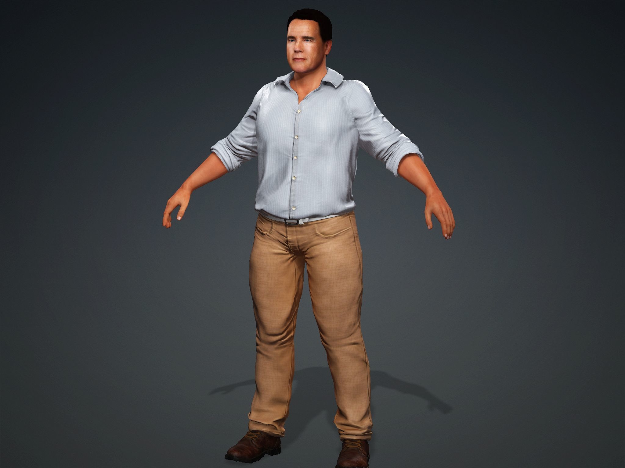 Arnold Schwarzenegger Low-poly 3D model_11
