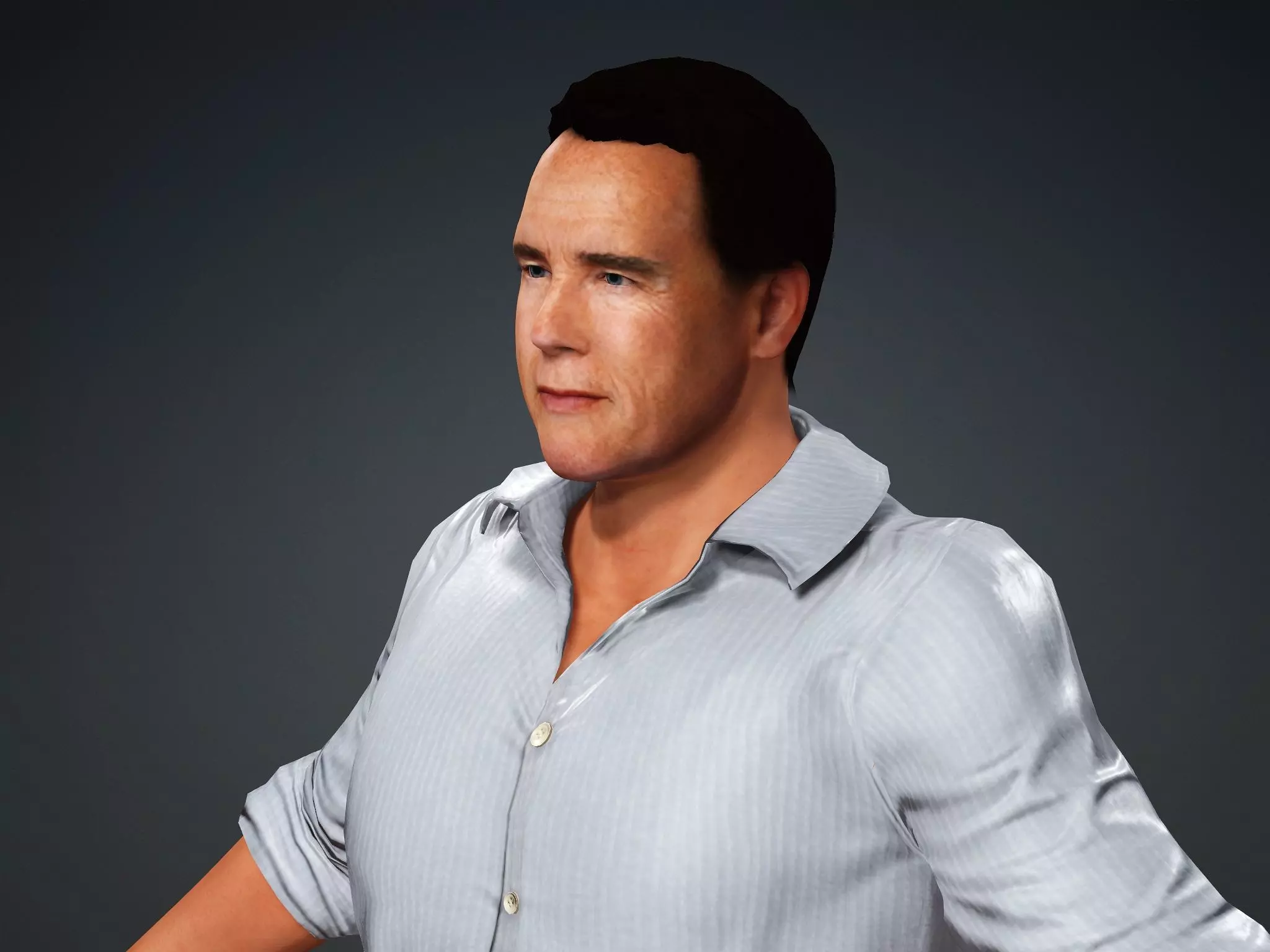 Arnold Schwarzenegger Low-poly 3D model_0