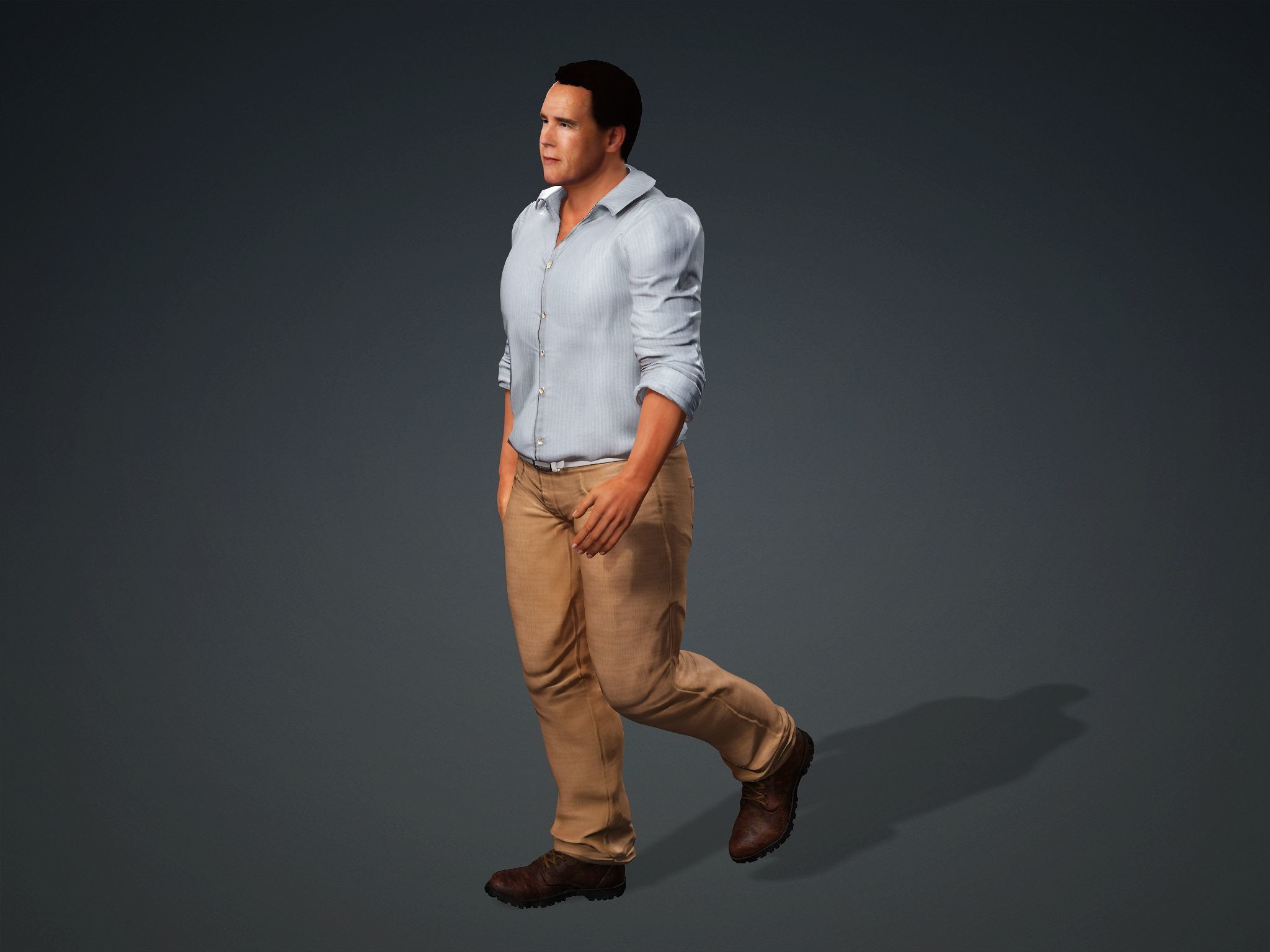 Arnold Schwarzenegger Low-poly 3D model_14