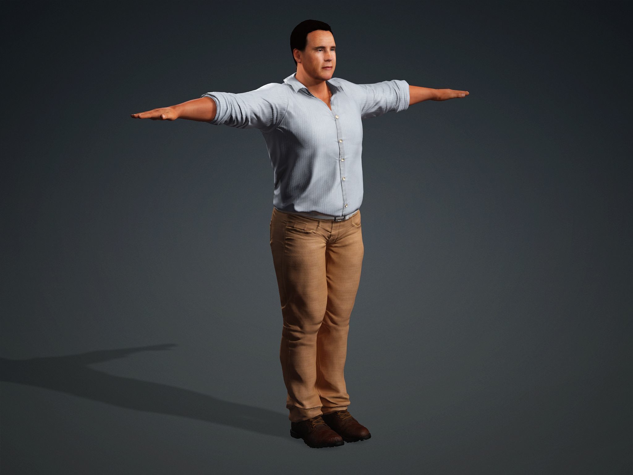 Arnold Schwarzenegger Low-poly 3D model_2