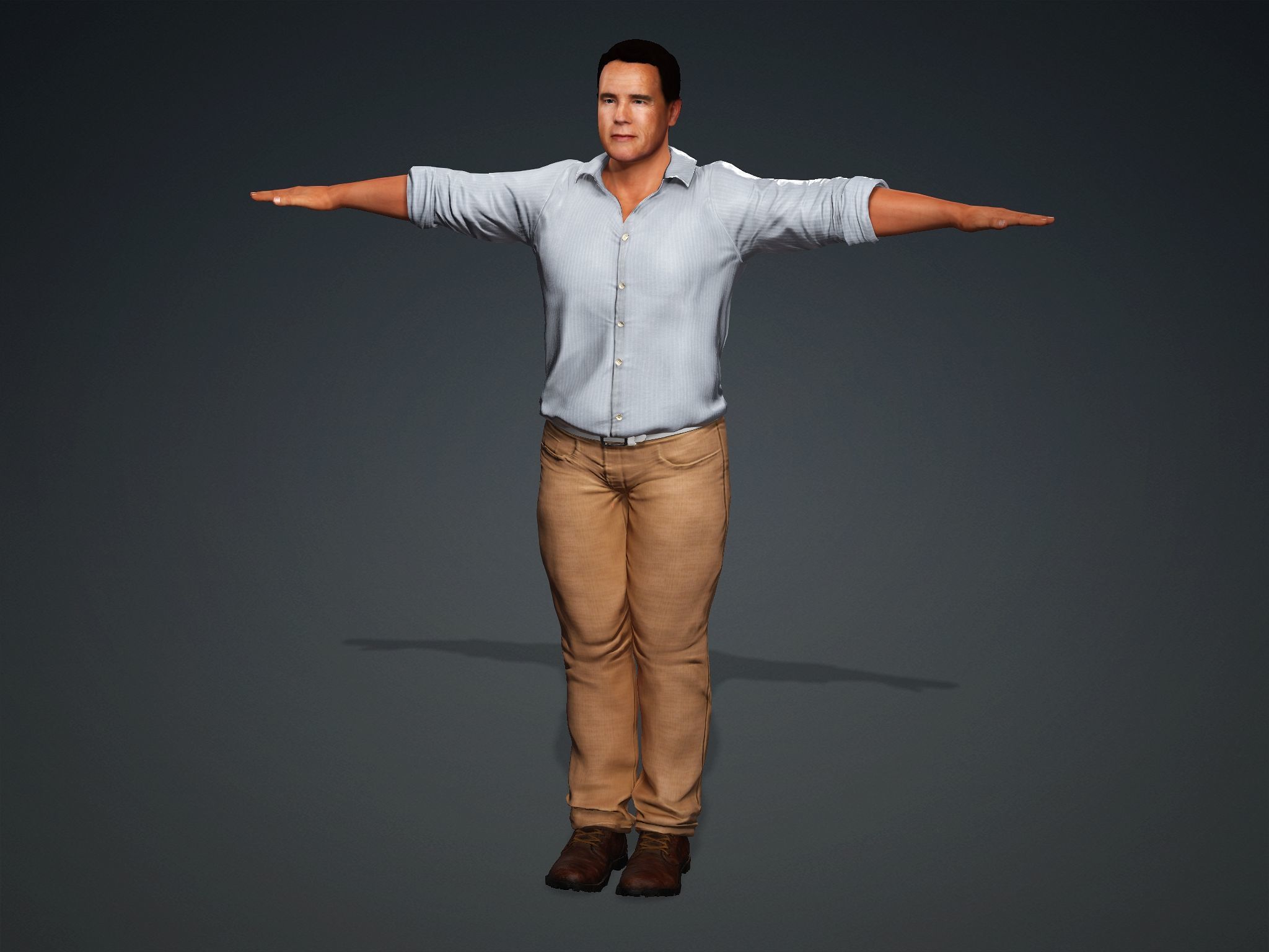 Arnold Schwarzenegger Low-poly 3D model_1