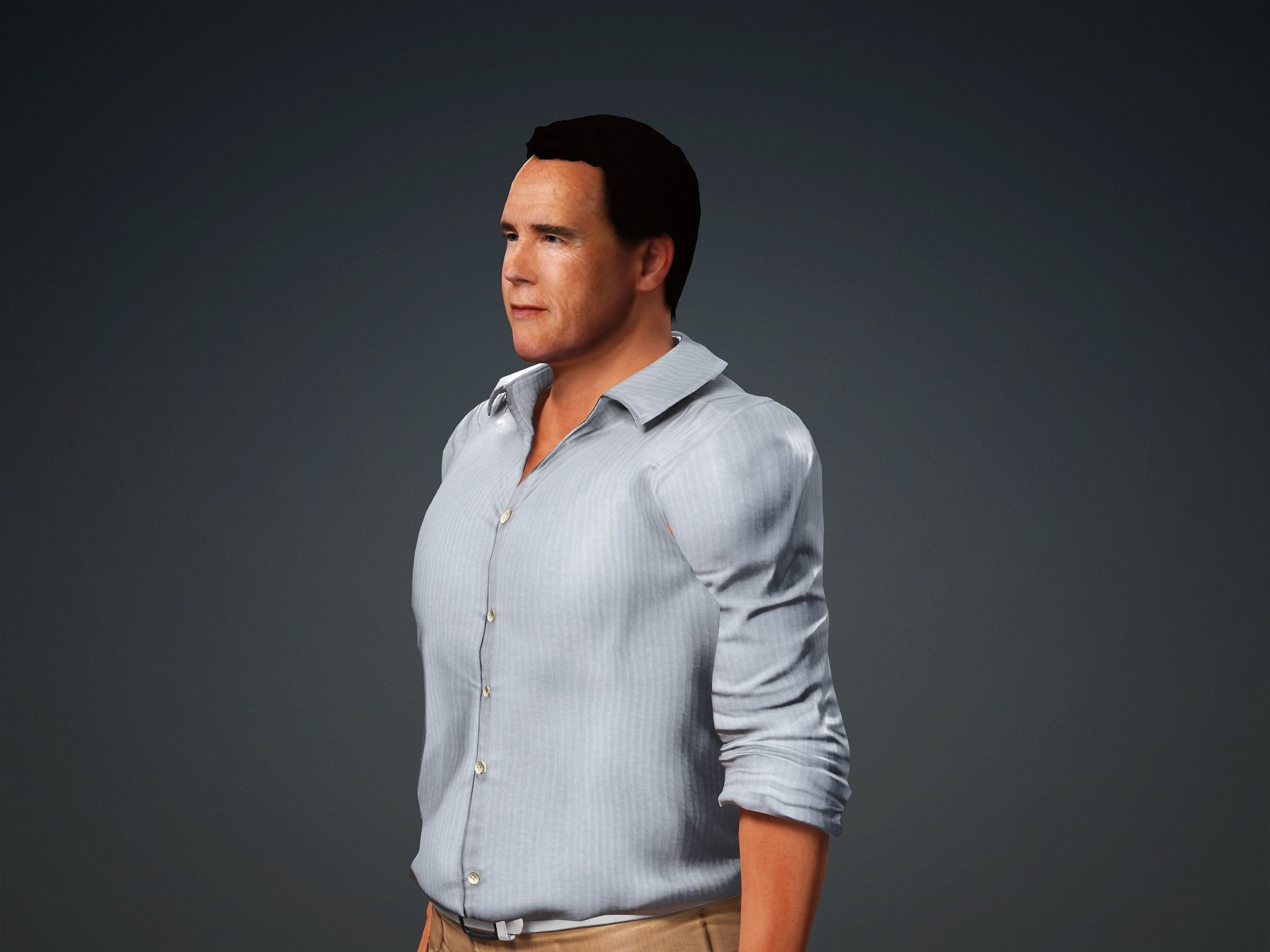 Arnold Schwarzenegger Low-poly 3D model_9