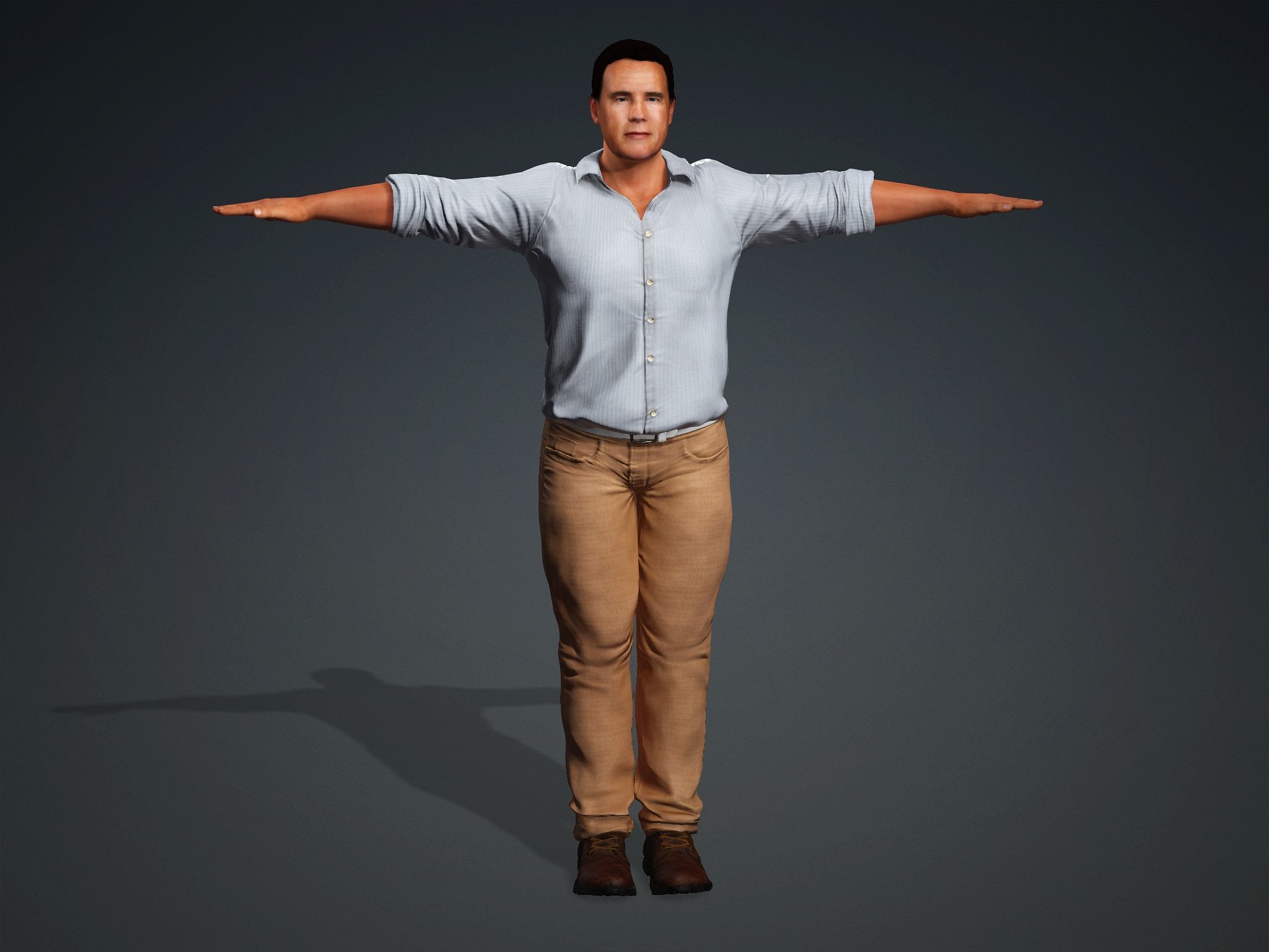 Arnold Schwarzenegger Low-poly 3D model_3