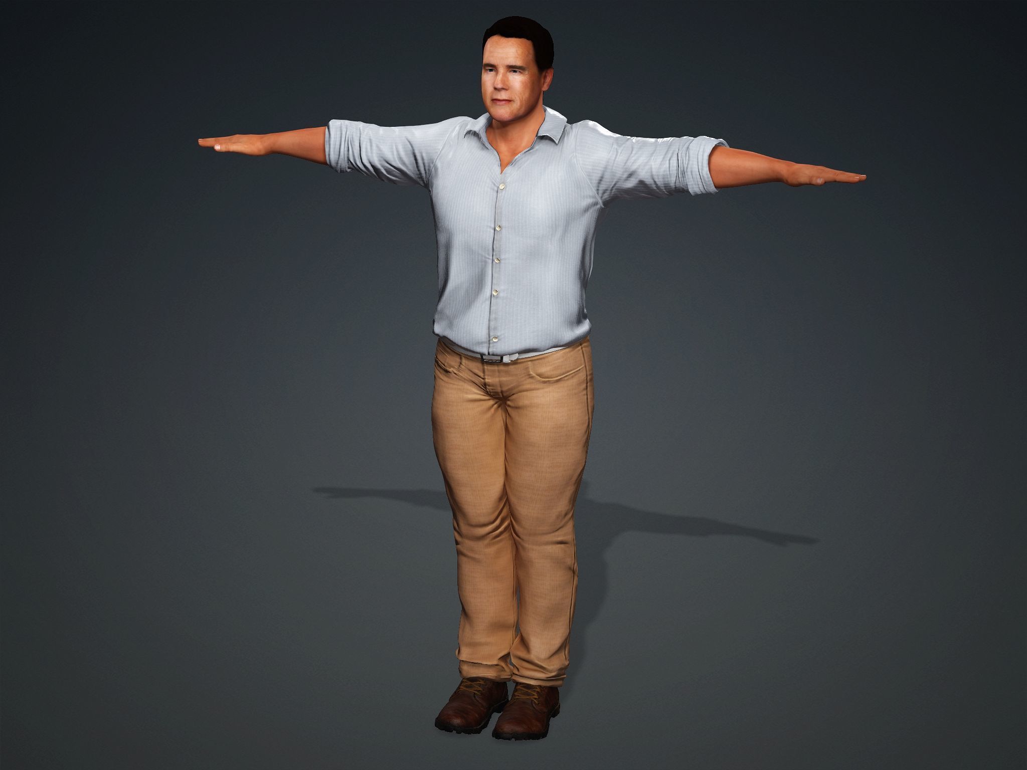 Arnold Schwarzenegger Low-poly 3D model_13