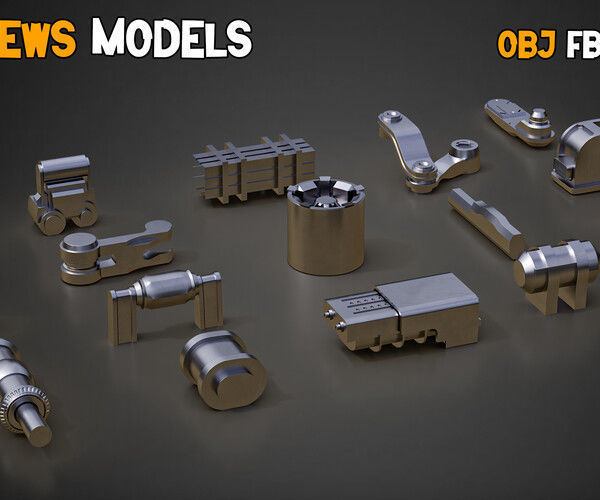 SCI-FI Tank HardSurface Kitbash 100 Unique 3D Model and Model Low-poly 3D model_1