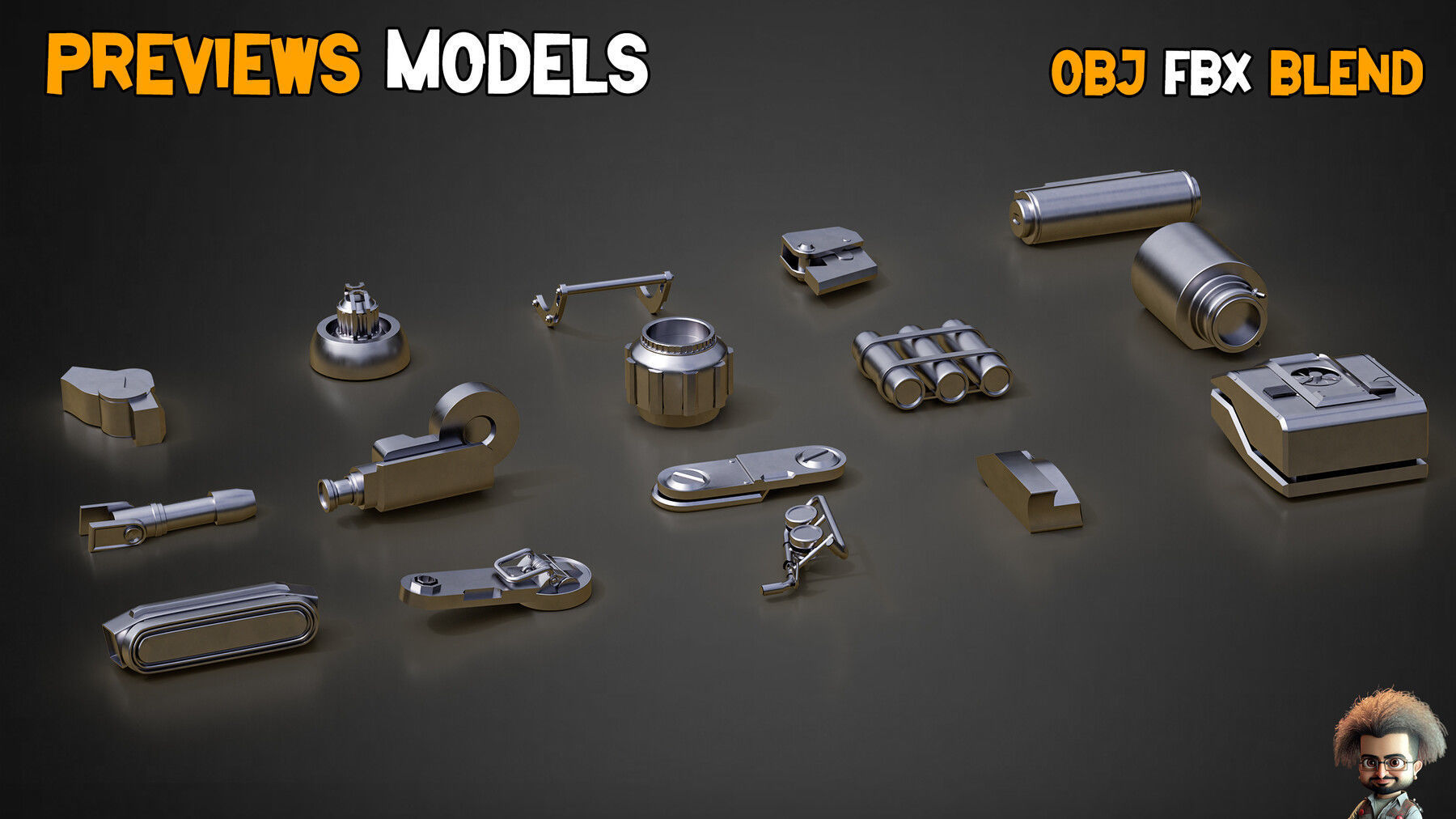 SCI-FI Tank HardSurface Kitbash 100 Unique 3D Model and Model Low-poly 3D model_4