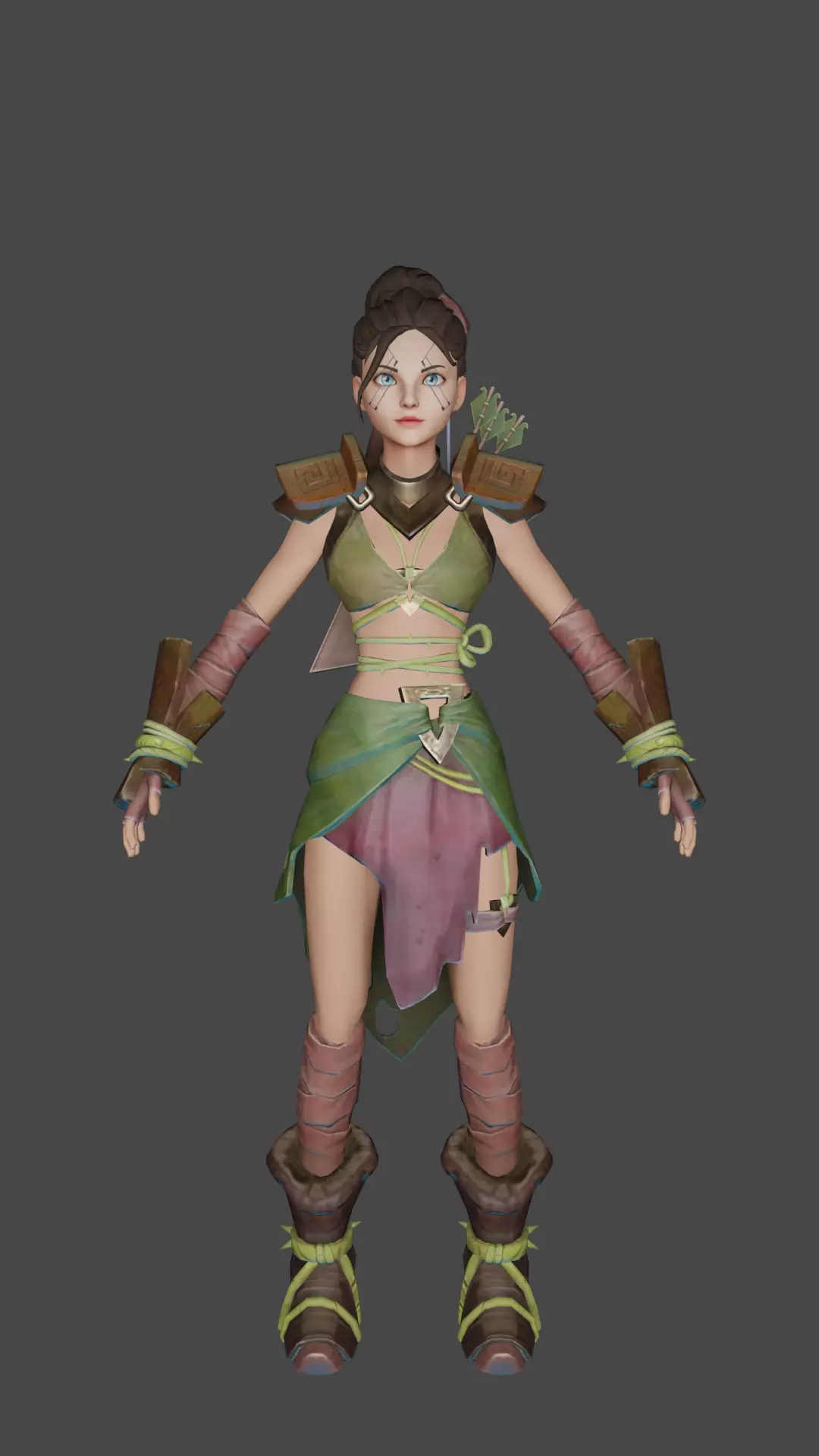 Stylized Archer Character Low-poly 3D model_0