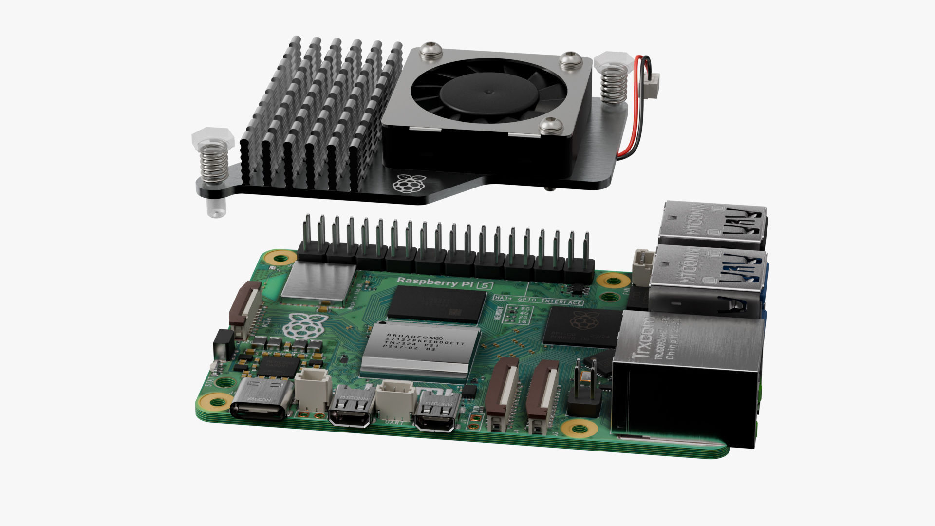 raspberry pi 5 with cooler 3D model_4