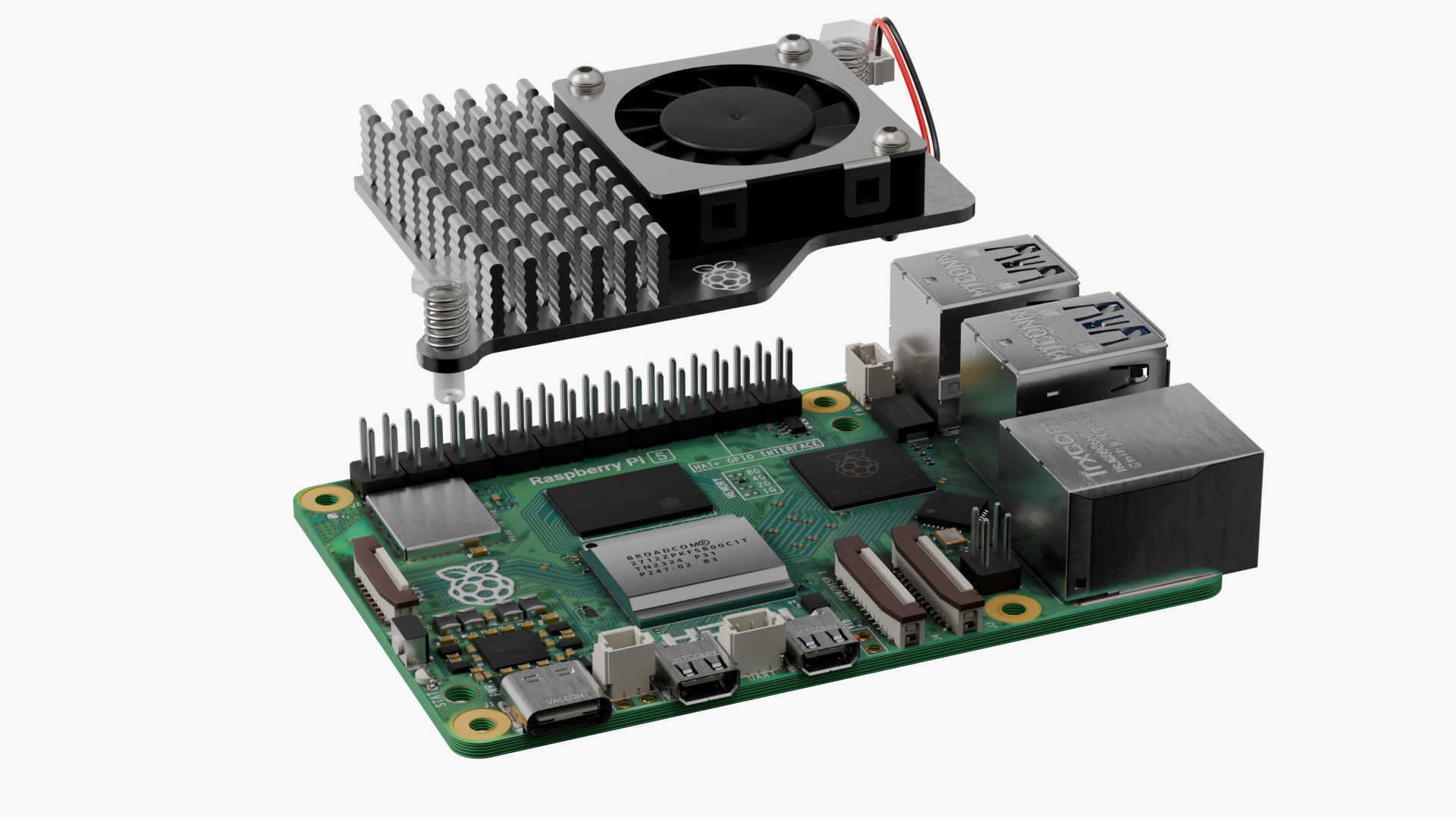 raspberry pi 5 with cooler 3D model_3