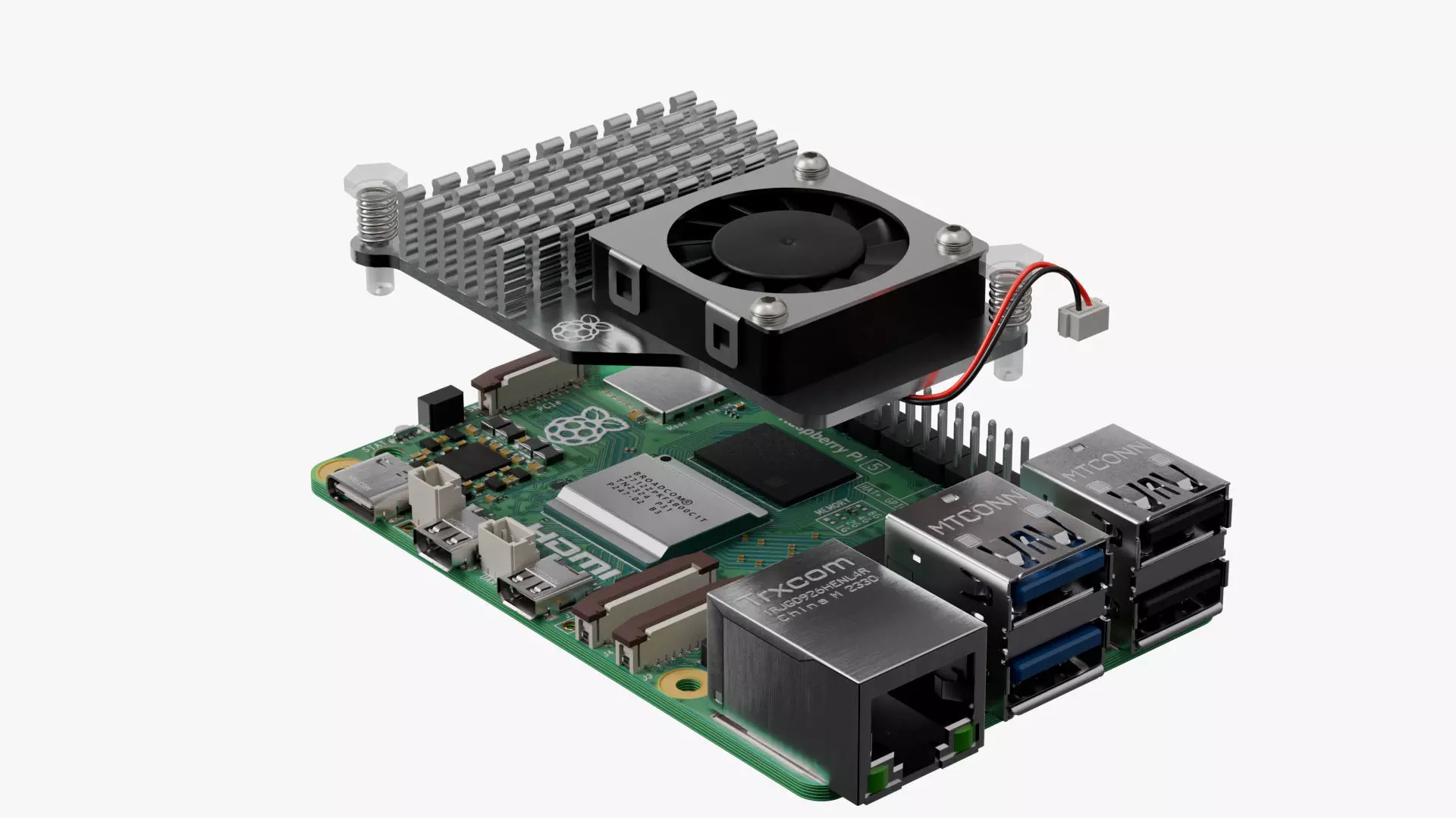 raspberry pi 5 with cooler 3D model_0