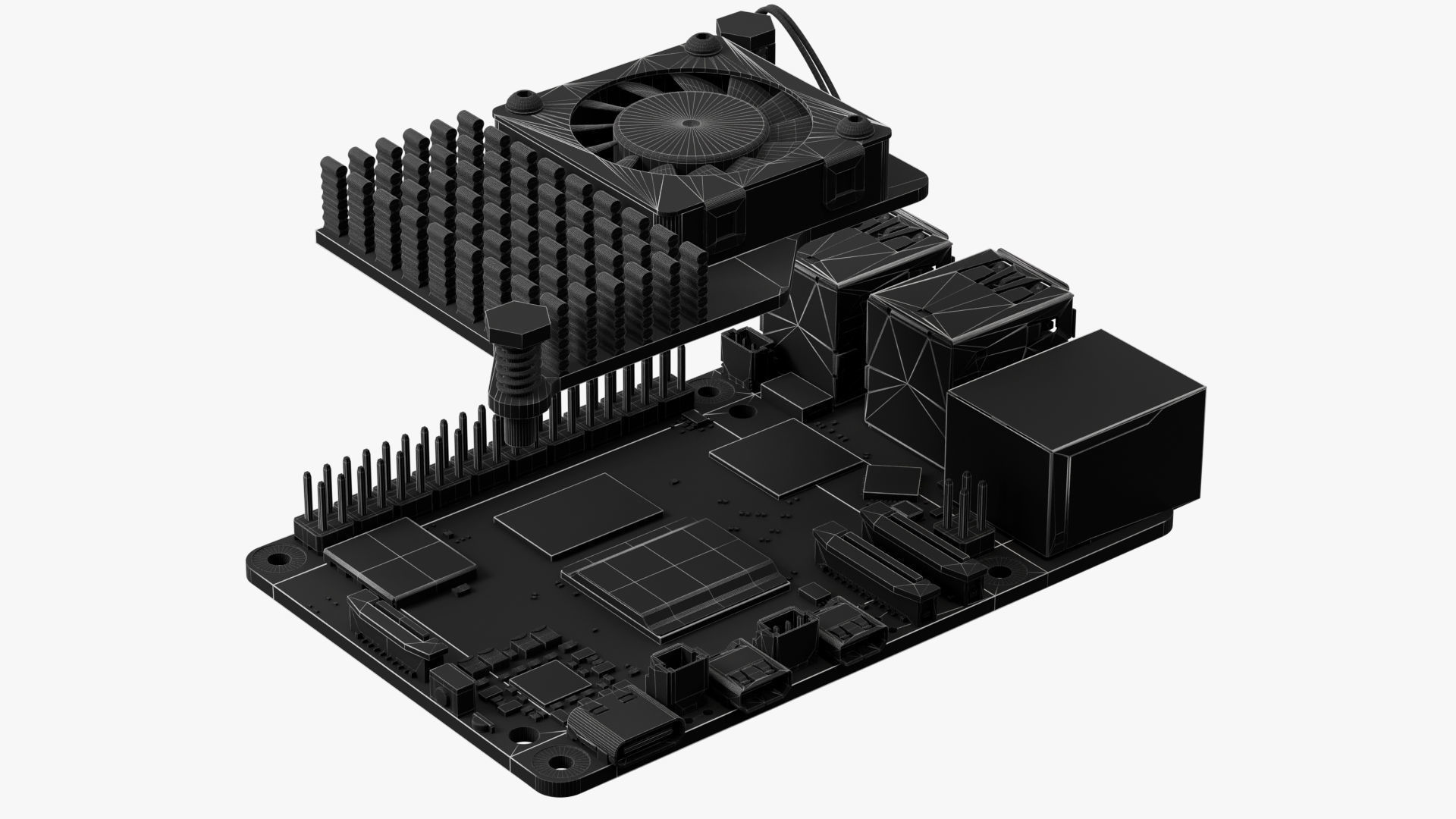 raspberry pi 5 with cooler 3D model_15