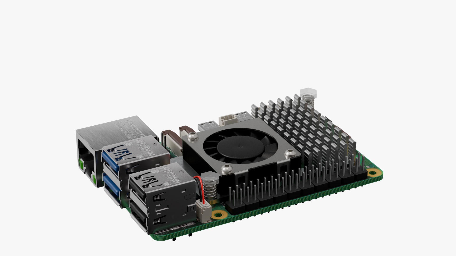 raspberry pi 5 with cooler 3D model_11