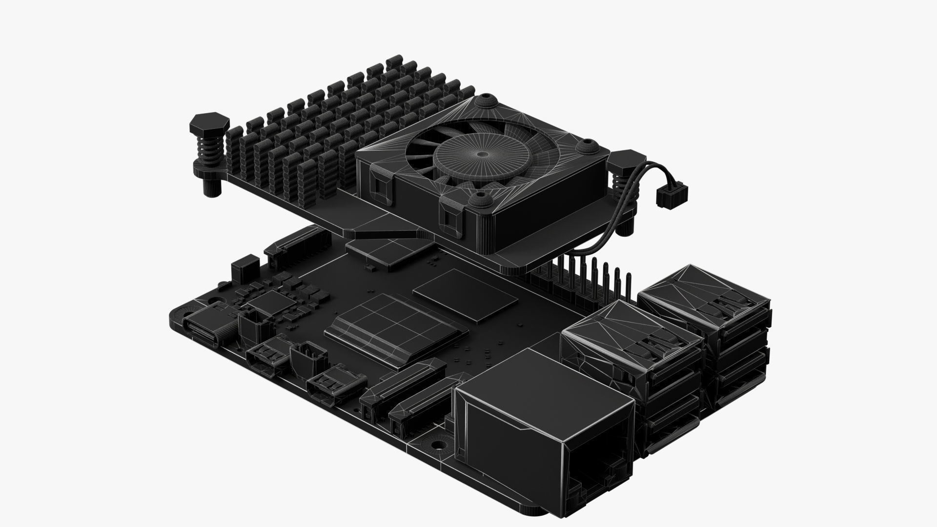 raspberry pi 5 with cooler 3D model_12