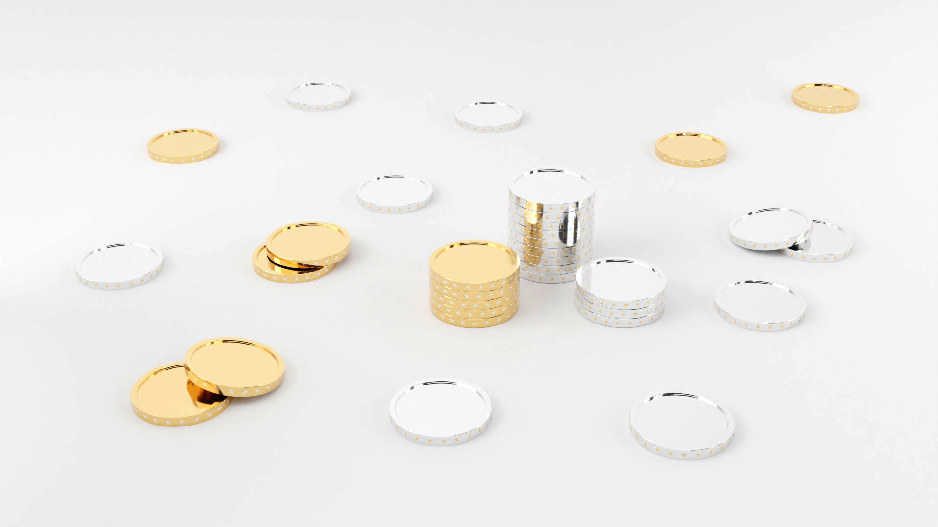 Coins 3d model Low-poly 3D model_6