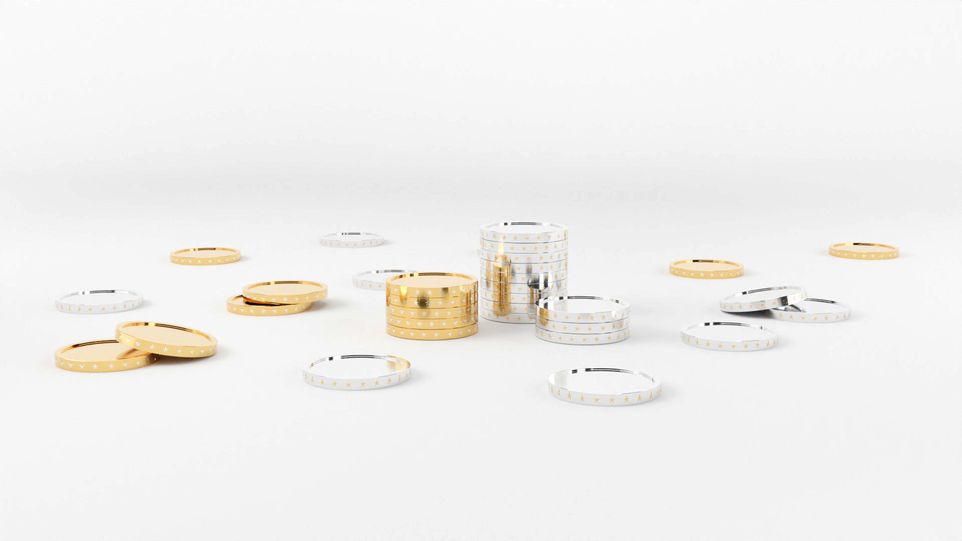 Coins 3d model Low-poly 3D model_16