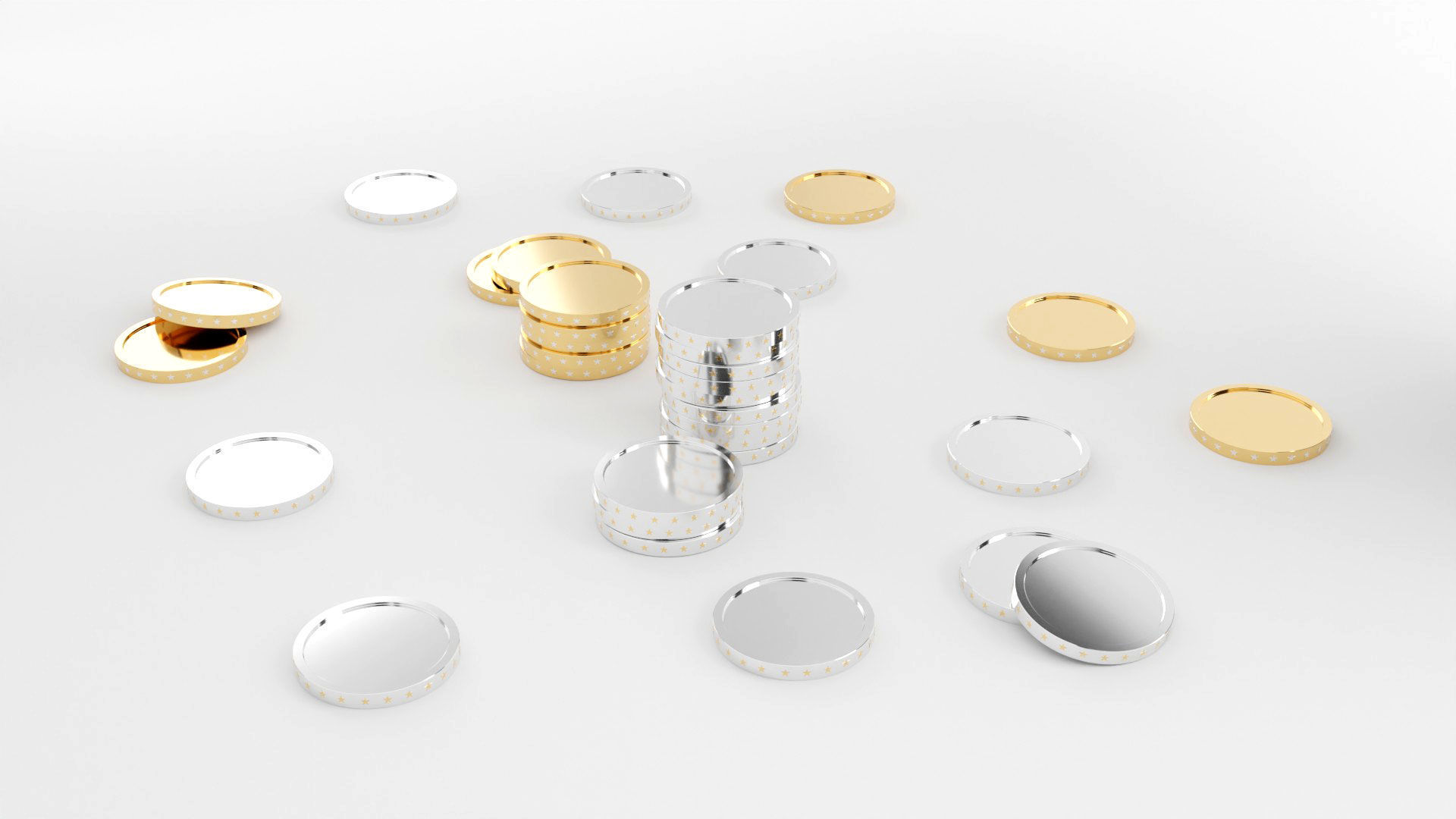 Coins 3d model Low-poly 3D model_25