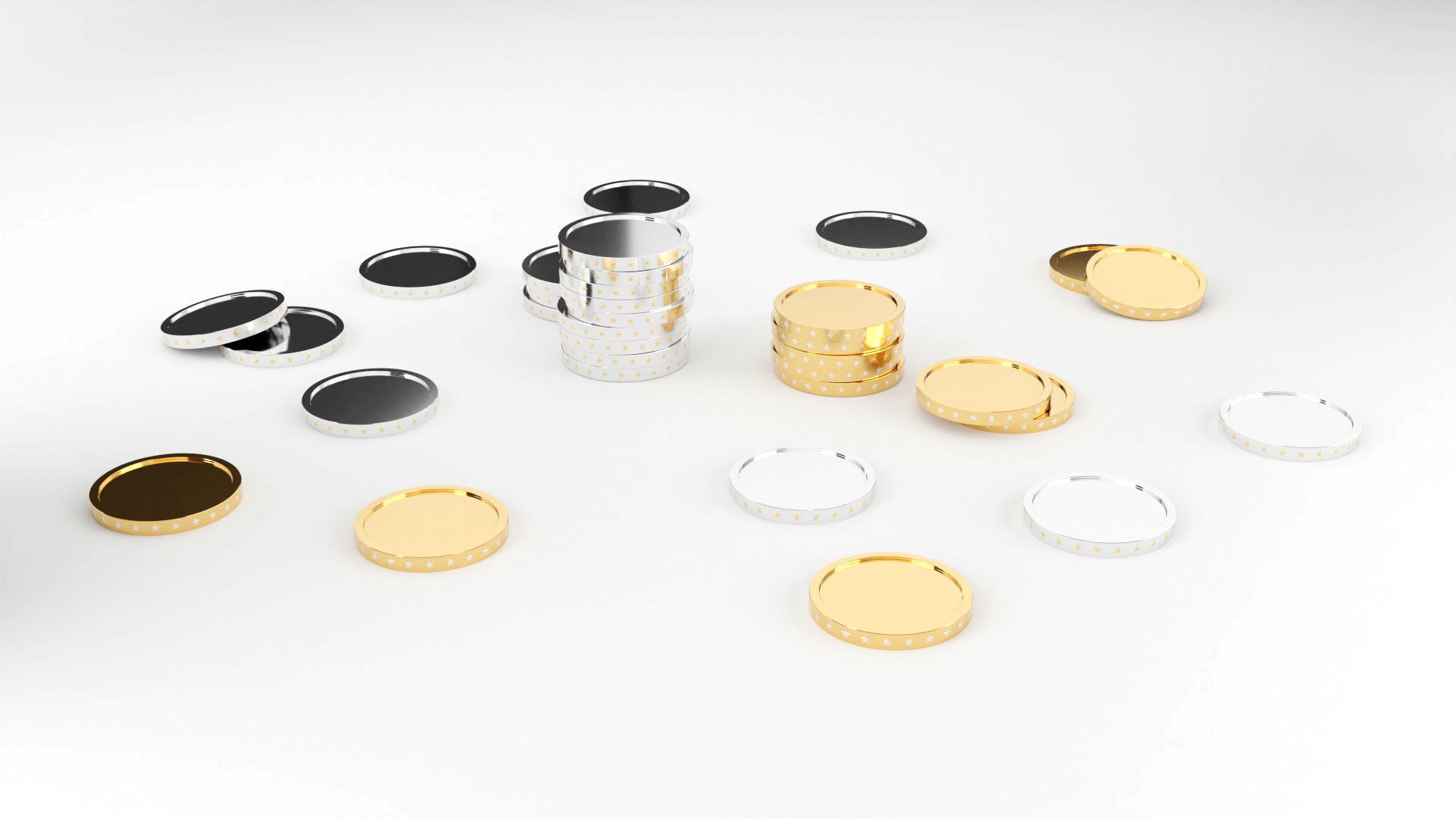 Coins 3d model Low-poly 3D model_23