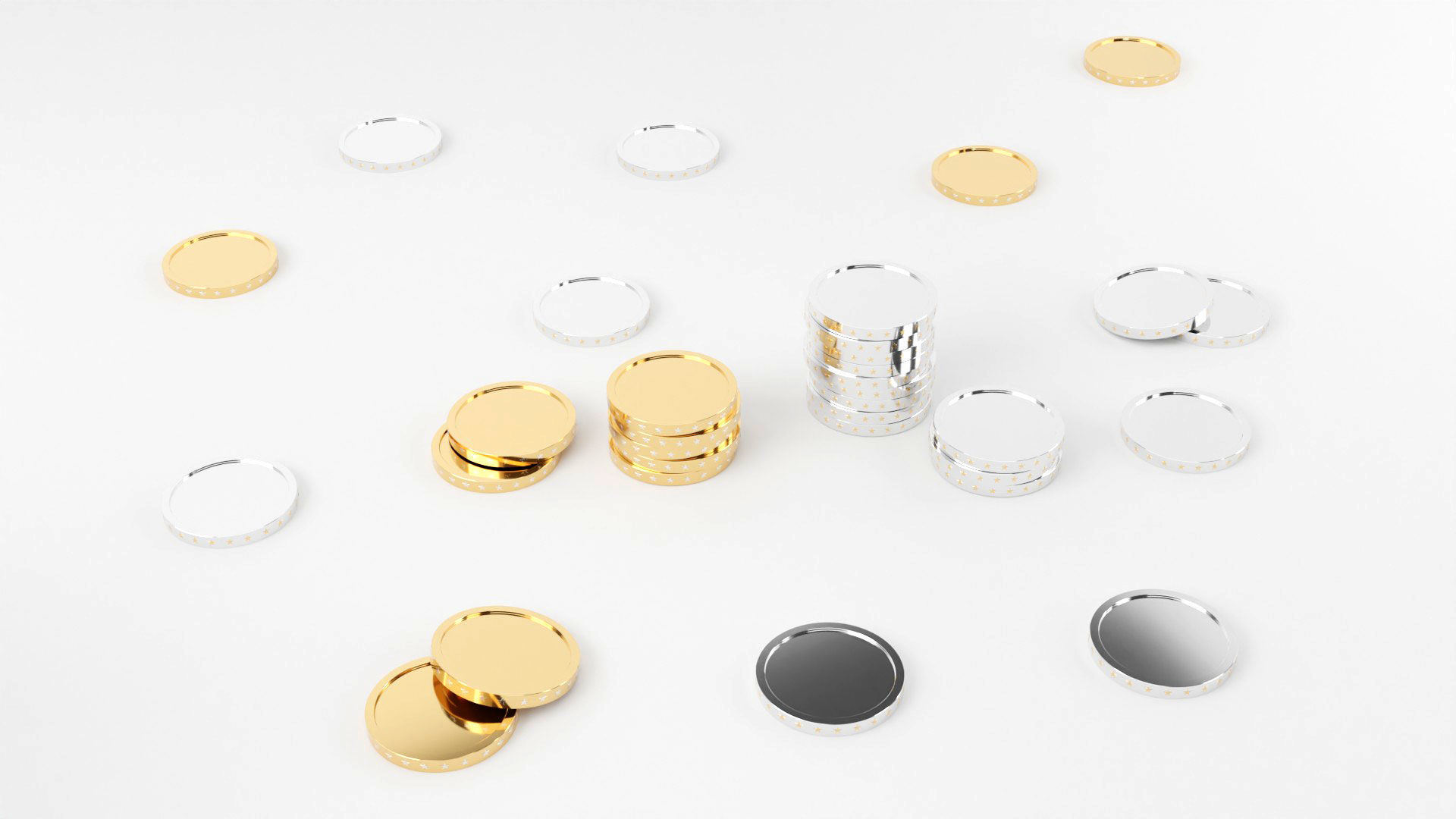 Coins 3d model Low-poly 3D model_19