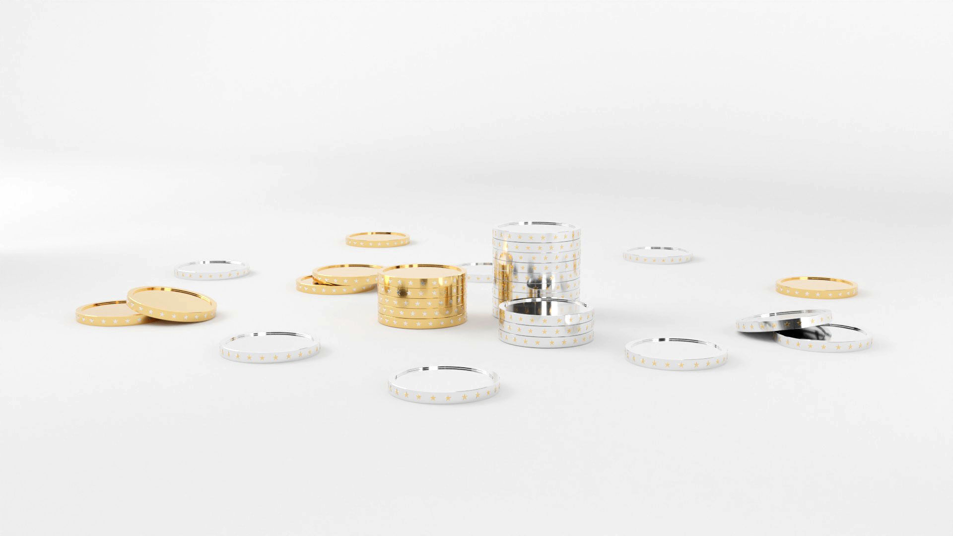 Coins 3d model Low-poly 3D model_2