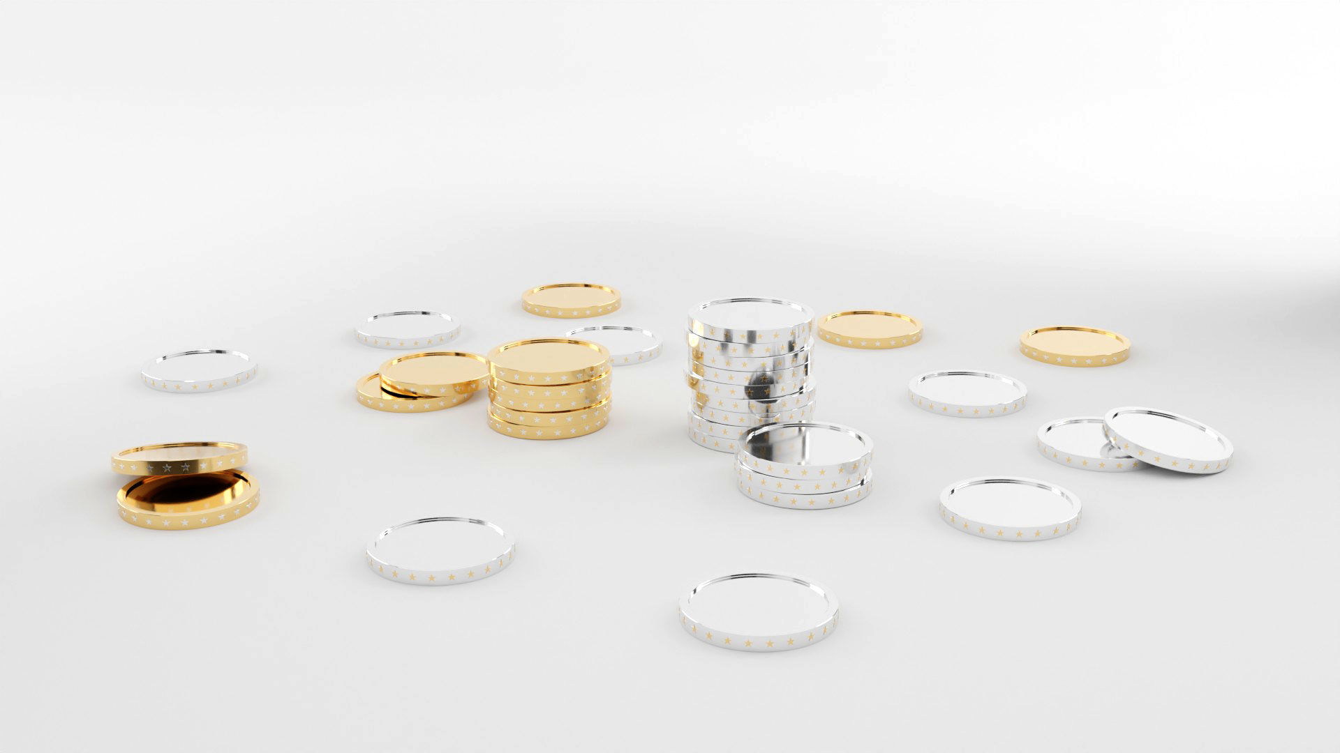 Coins 3d model Low-poly 3D model_27