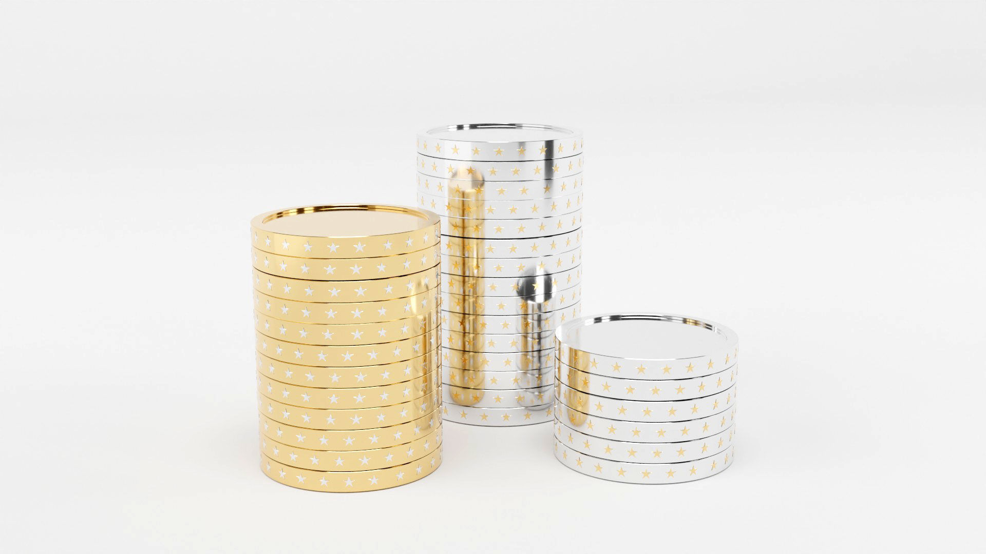 Coins 3d model Low-poly 3D model_1