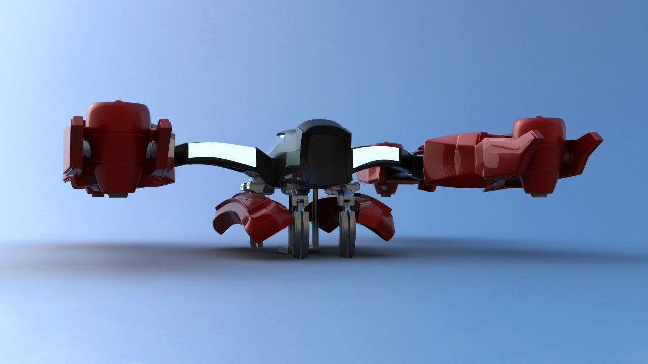 Futuristic Jet Quadcopter Aircraft 3D model_5
