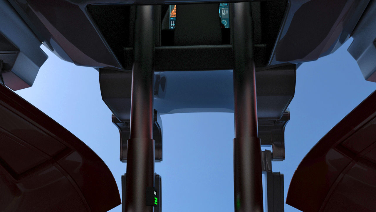 Futuristic Jet Quadcopter Aircraft 3D model_7