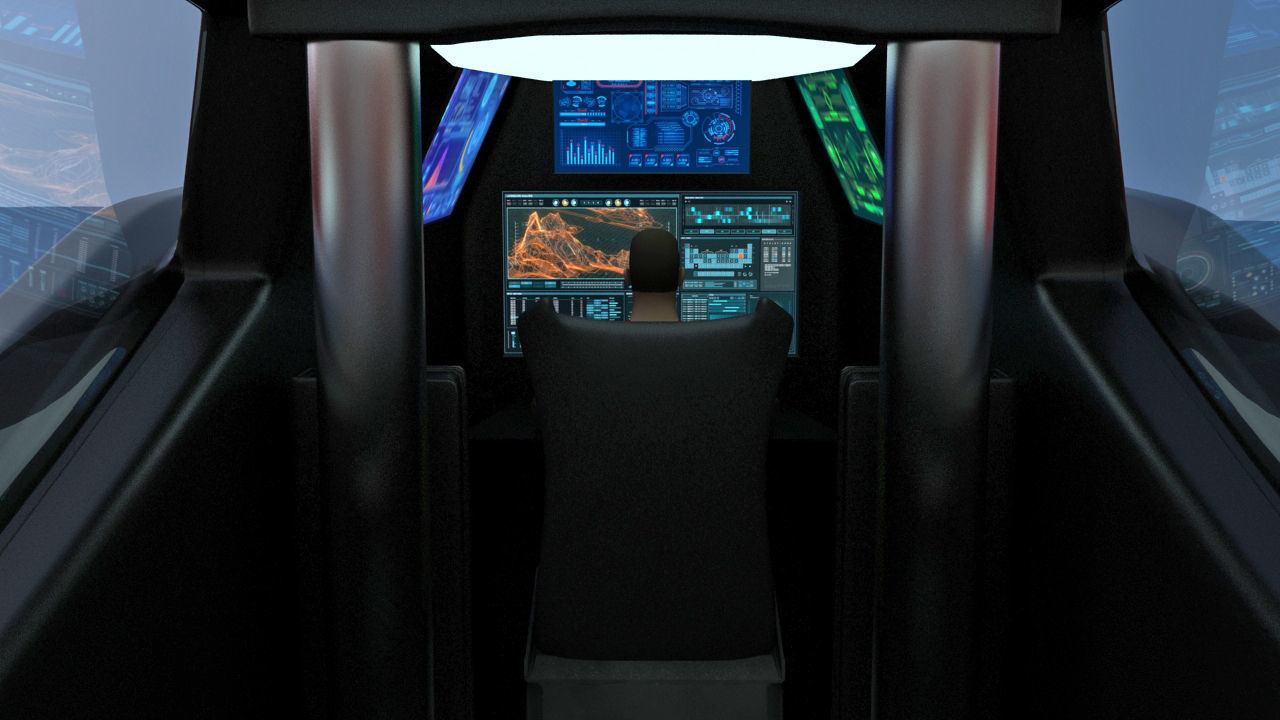 Futuristic Jet Quadcopter Aircraft 3D model_8