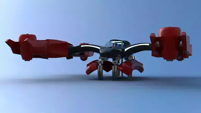 Futuristic Jet Quadcopter Aircraft