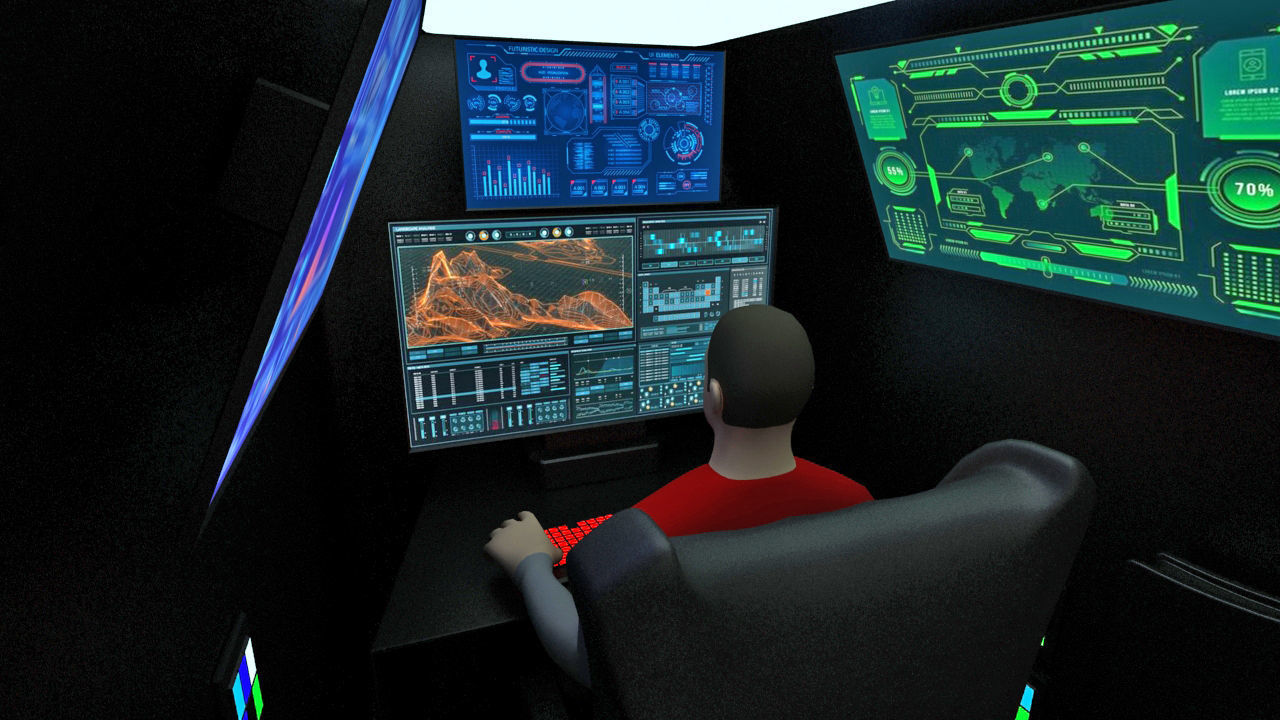 Futuristic Jet Quadcopter Aircraft 3D model_9