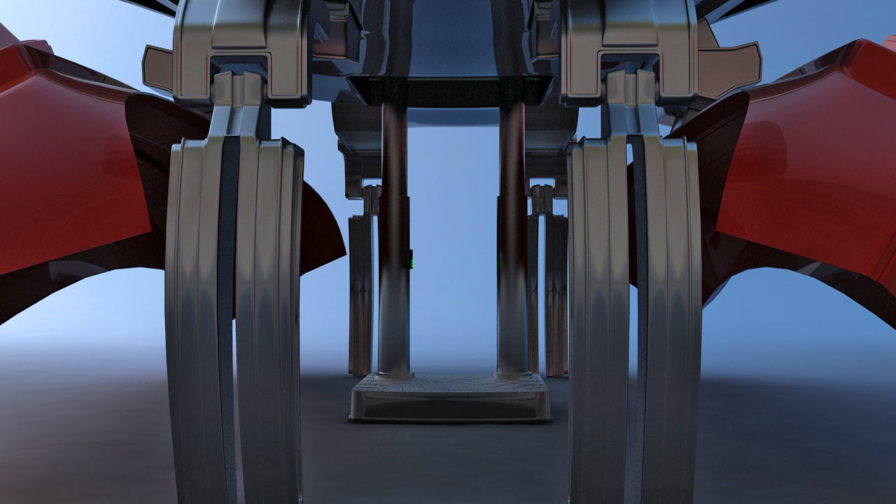 Futuristic Jet Quadcopter Aircraft 3D model_6