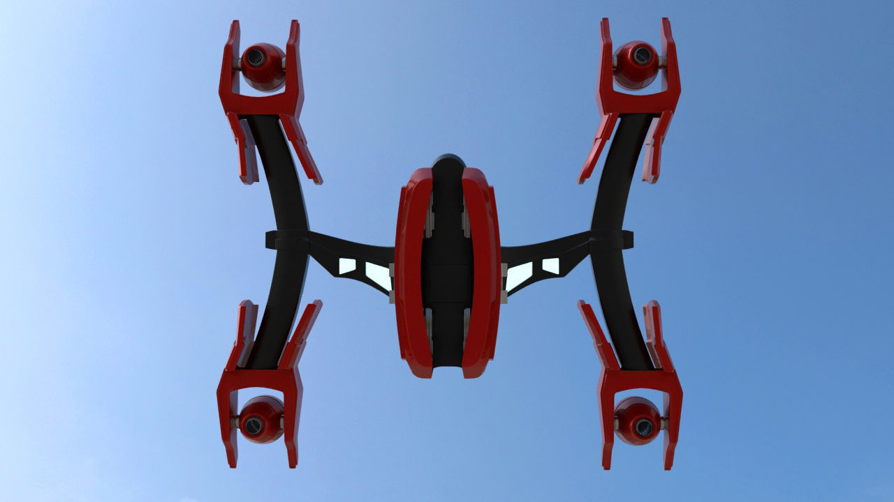 Futuristic Jet Quadcopter Aircraft 3D model_29