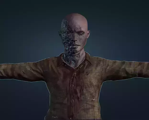  Zombie 3D Model Low-poly 3D model