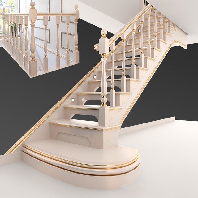 Best 19 stairs and railings Low-poly 3D model_7