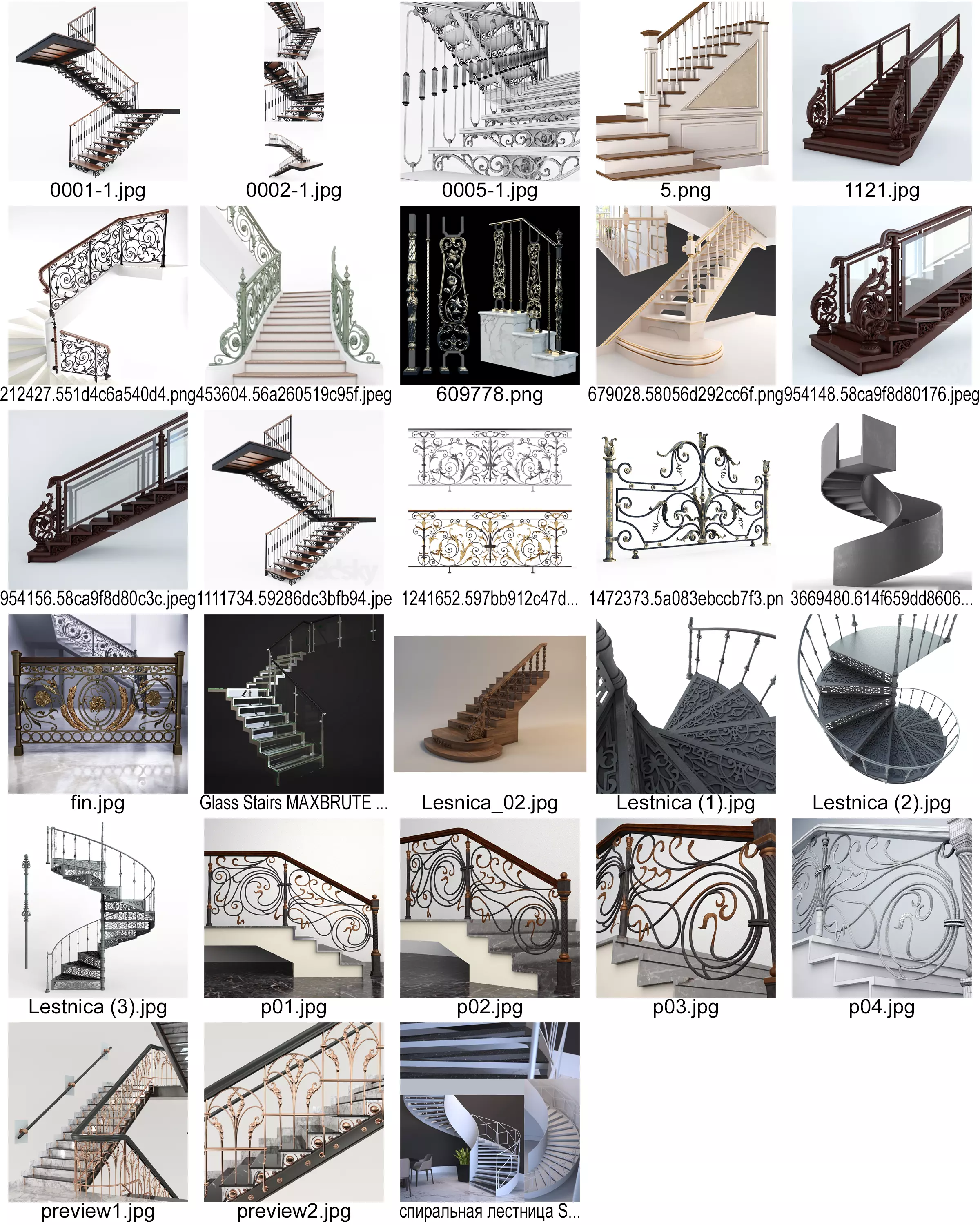 Best 19 stairs and railings Low-poly 3D model_0
