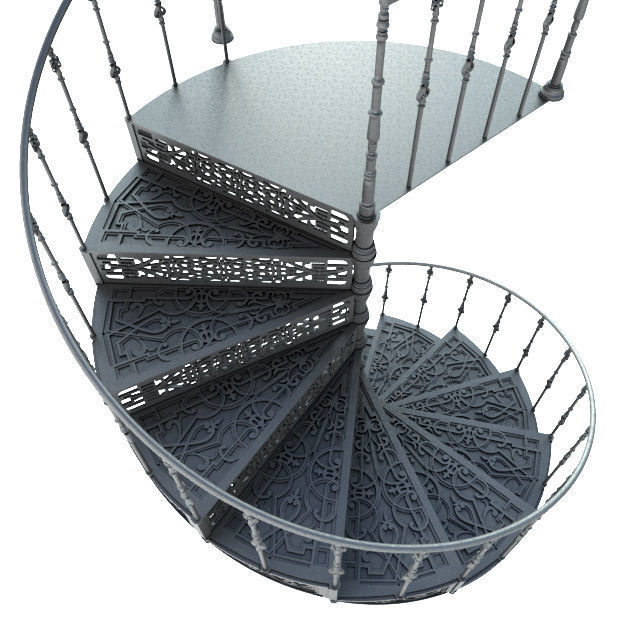 Best 19 stairs and railings Low-poly 3D model_11