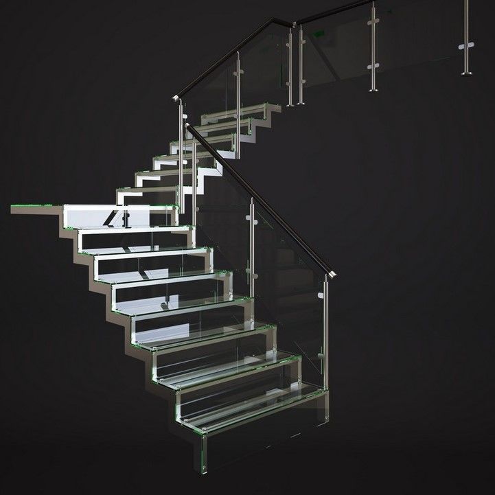 Best 19 stairs and railings Low-poly 3D model_9