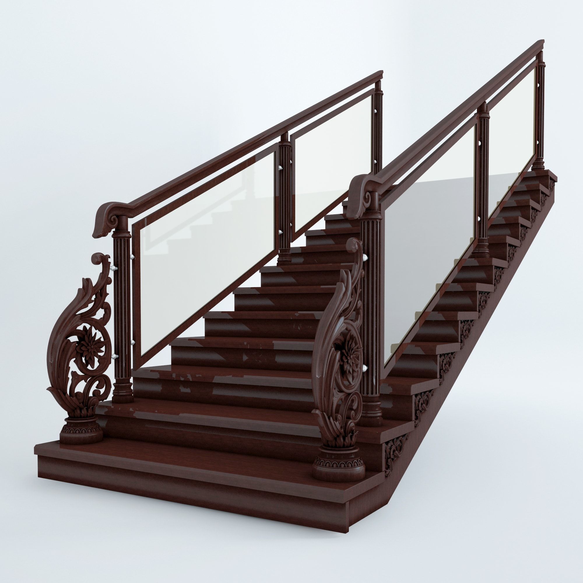 Best 19 stairs and railings Low-poly 3D model_3