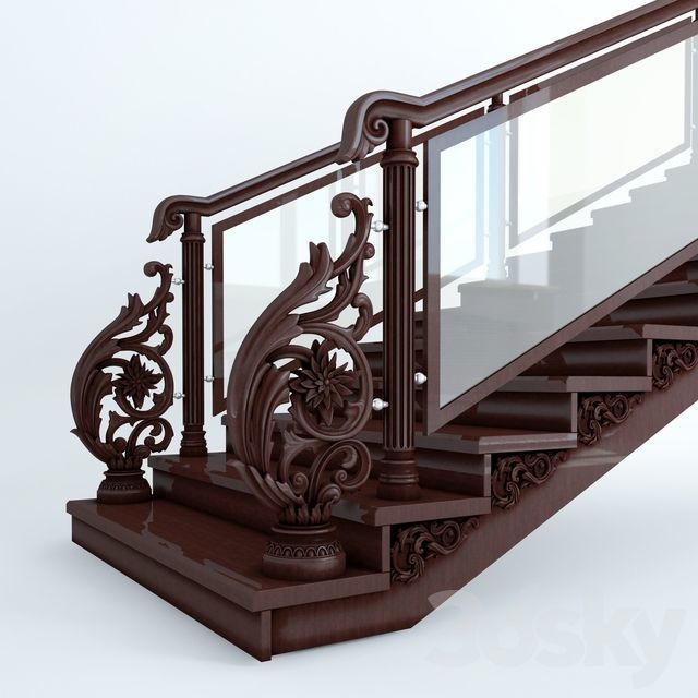 Best 19 stairs and railings Low-poly 3D model_8