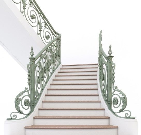 Best 19 stairs and railings Low-poly 3D model_5