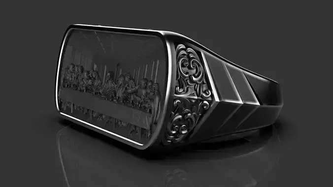 The Last Supper Jesus Ring 3D print model