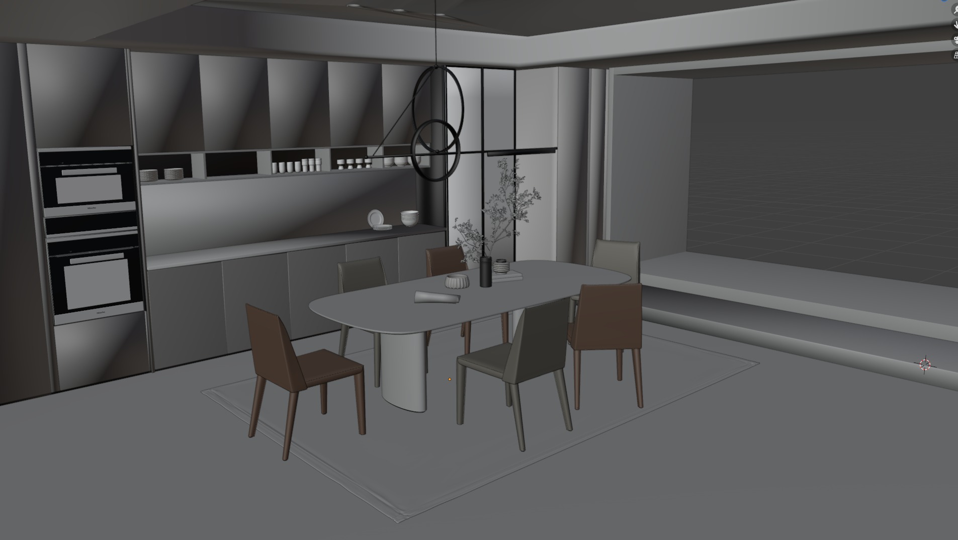 Kitchen Interior Scene for Blender 3D model_4