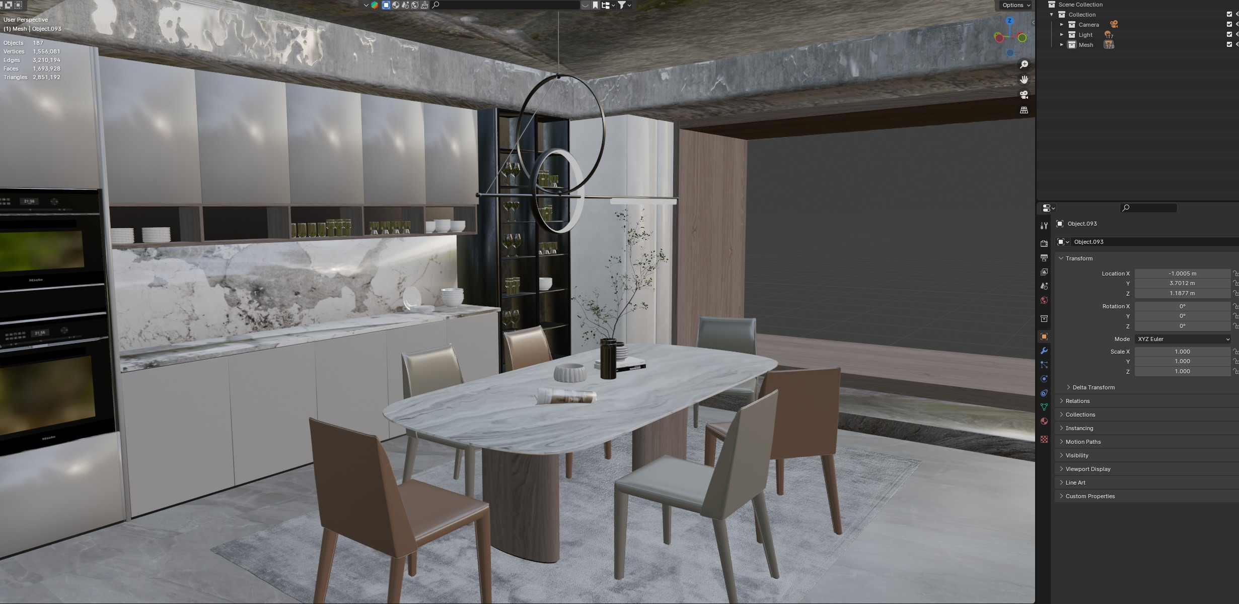 Kitchen Interior Scene for Blender 3D model_9