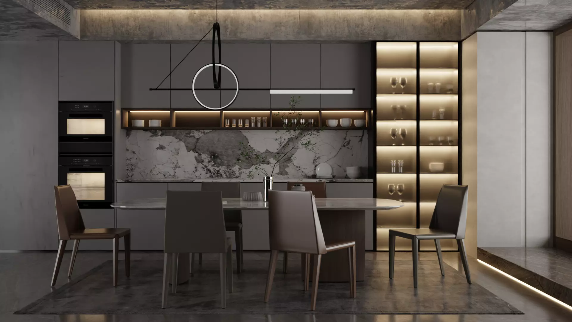 Kitchen Interior Scene for Blender 3D model_0