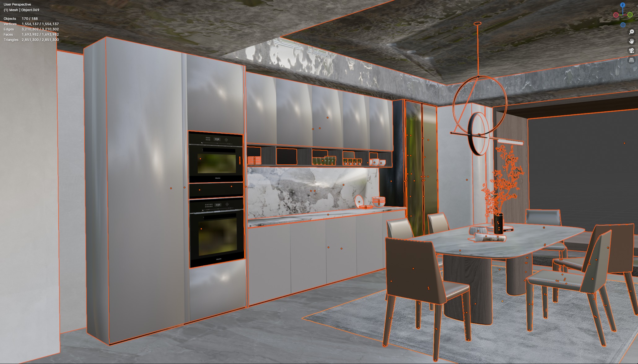 Kitchen Interior Scene for Blender 3D model_1