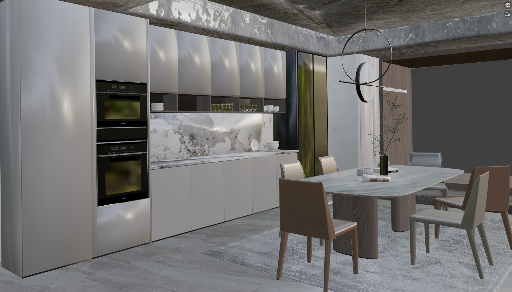 Kitchen Interior Scene for Blender 3D model_2