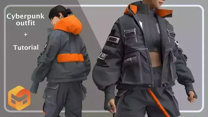 3 in 1 Cyberpunk Outfit Plus Tutorial and Obj file