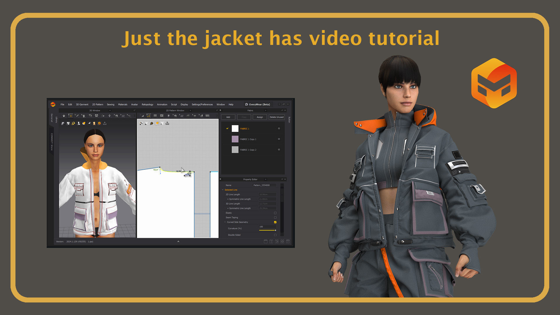 3 in 1 Cyberpunk Outfit Plus Tutorial and Obj file 3D model_4