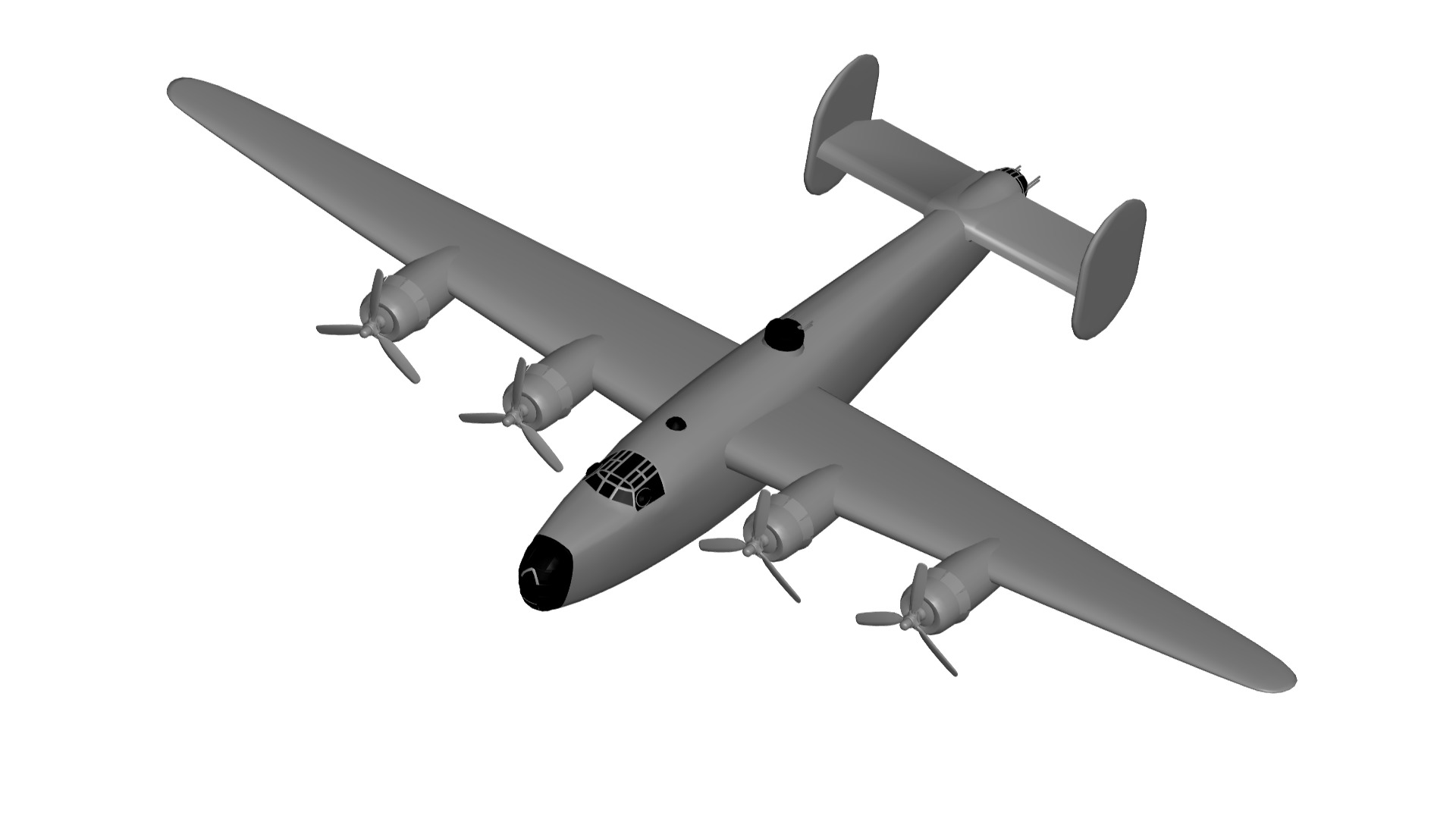 Consolidated B-24 Liberator 3D model_1